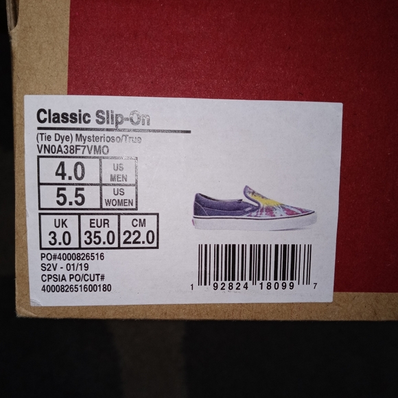 1 LEFT 🆕Vans | Classic Slip On Mysterioso Tie-Dye Blue Yellow Womens Size 5.5 - Picture 7 of 7